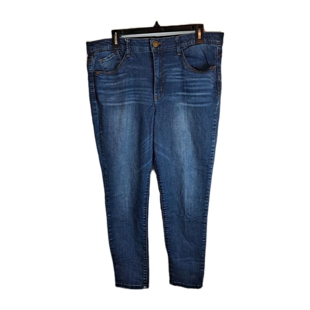 Democracy Women's Skinny Jeans Size 16 Modern "Ab"solution High Rise Ankle Blue